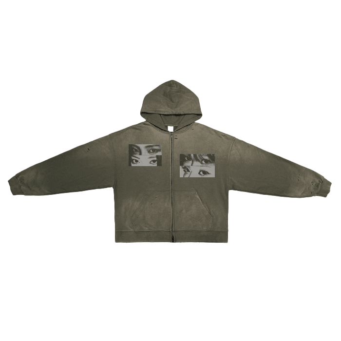 Eyes For Fun Hand-Frayed Zip-Up - FunTakers