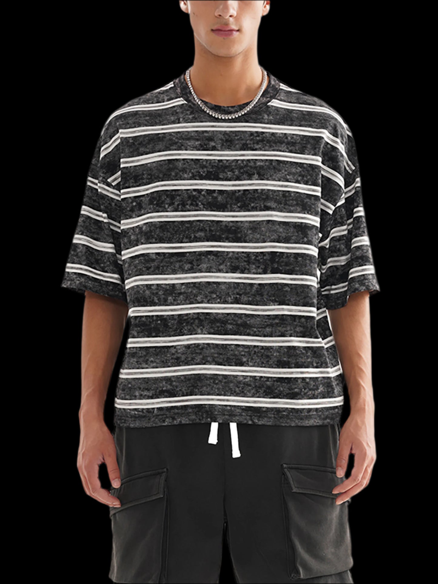 Snow Wash Striped Box Tee - FunTakers
