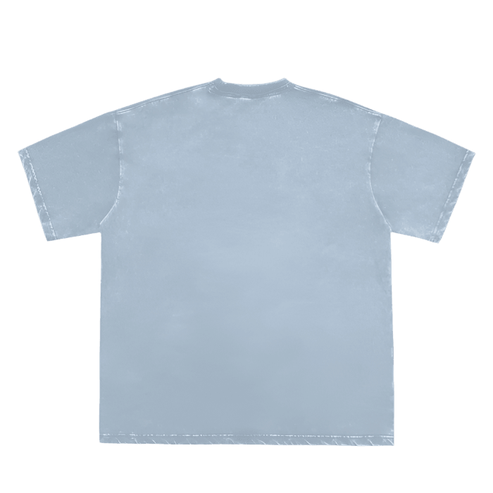 Double Neckline Scattered Edge Frayed Vintage Washed Tee - FunTakers