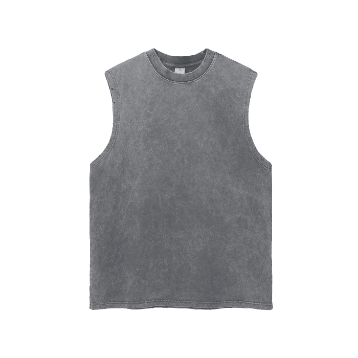 Snow Washed Frayed Hem Tank Top