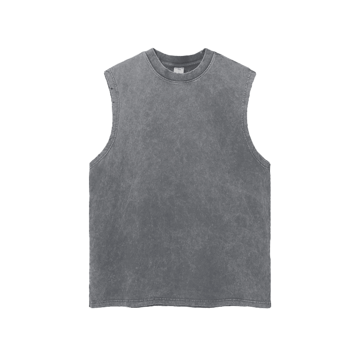 Snow Washed Frayed Hem Tank Top - FunTakers