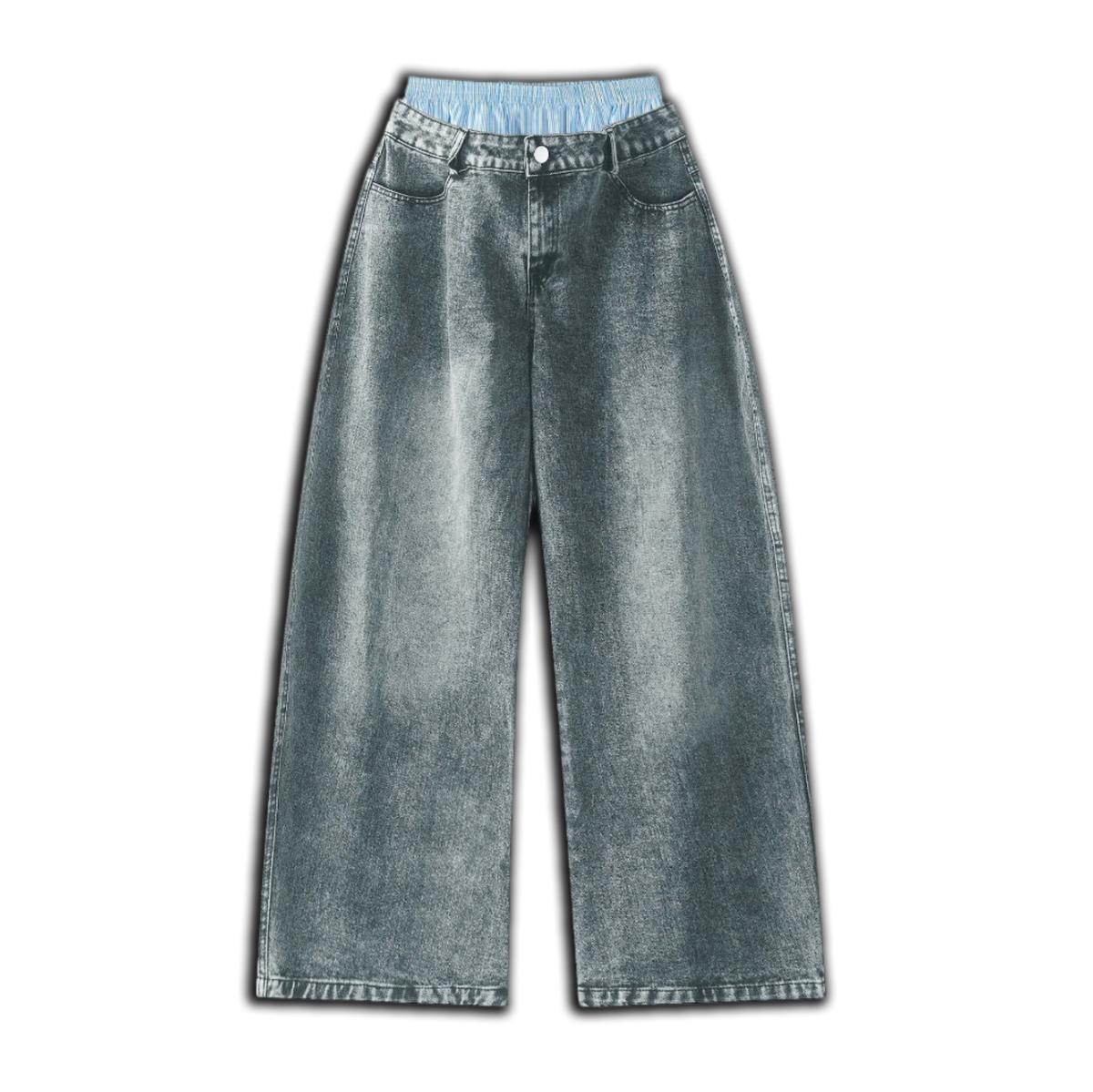 Double Waisted Wide Leg Jeans