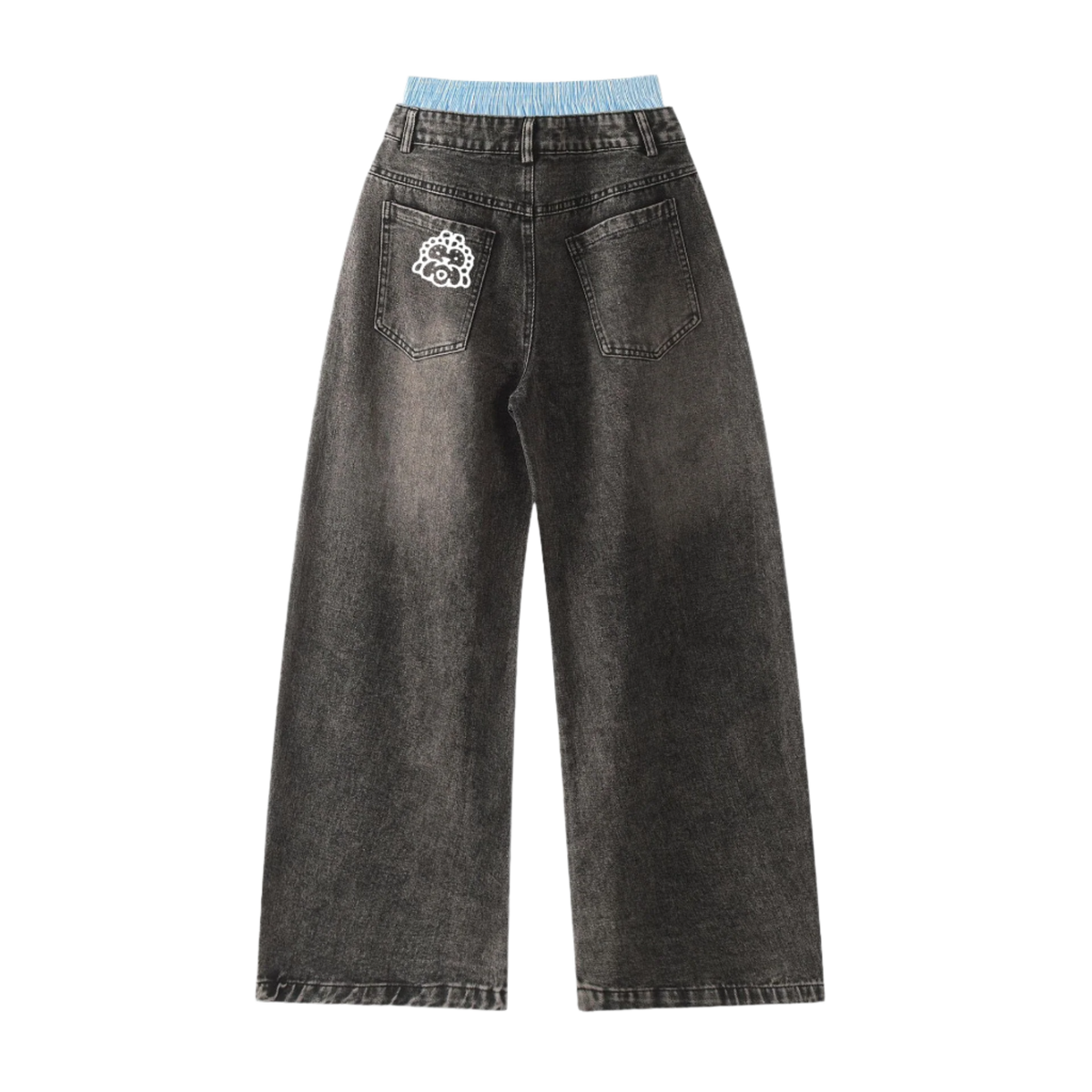 Double Waisted Wide Leg Jeans - FunTakers