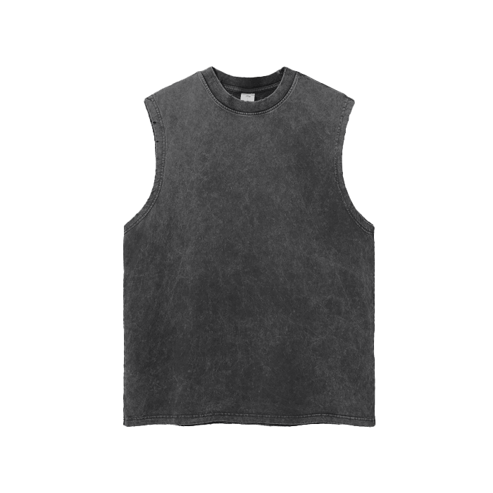 Snow Washed Frayed Hem Tank Top