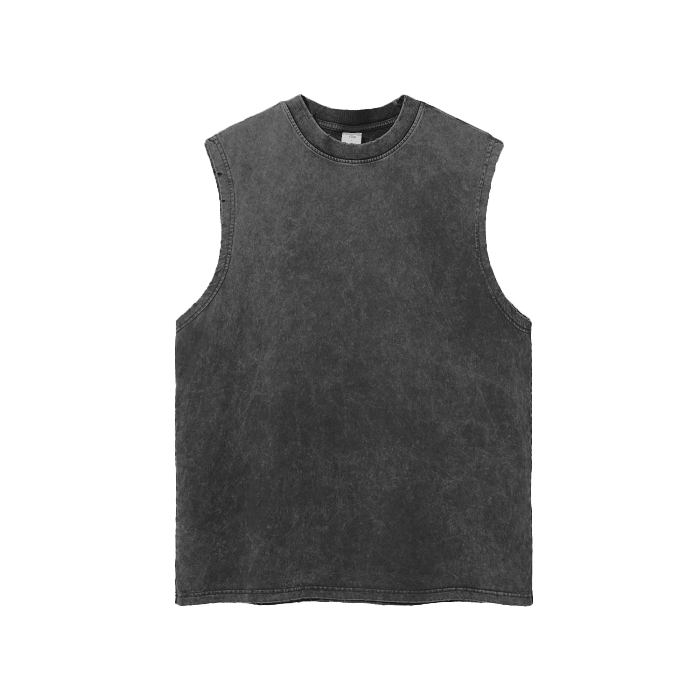 Snow Washed Frayed Hem Tank Top - FunTakers