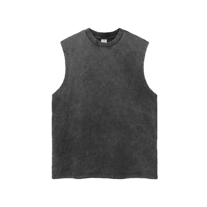 Snow Washed Frayed Hem Tank Top