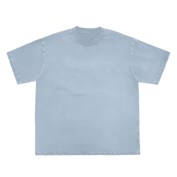 Double Neckline Scattered Edge Frayed Vintage Washed Tee - FunTakers