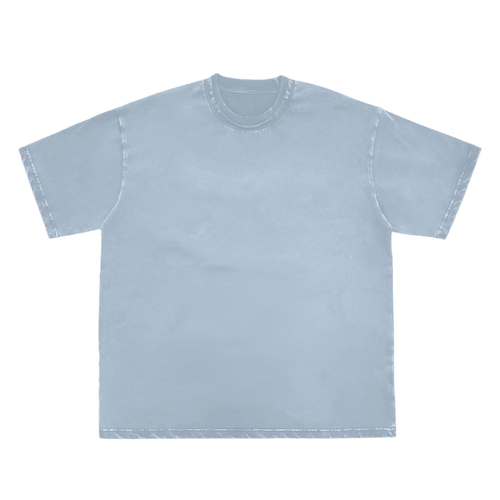 Double Neckline Scattered Edge Frayed Vintage Washed Tee - FunTakers