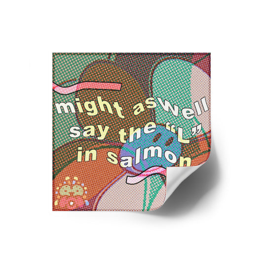 Salmon Laptop Stickers | Salmon Square Stickers | FunTakers