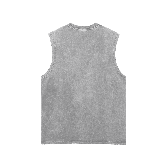 Snow Washed Frayed Hem Tank Top