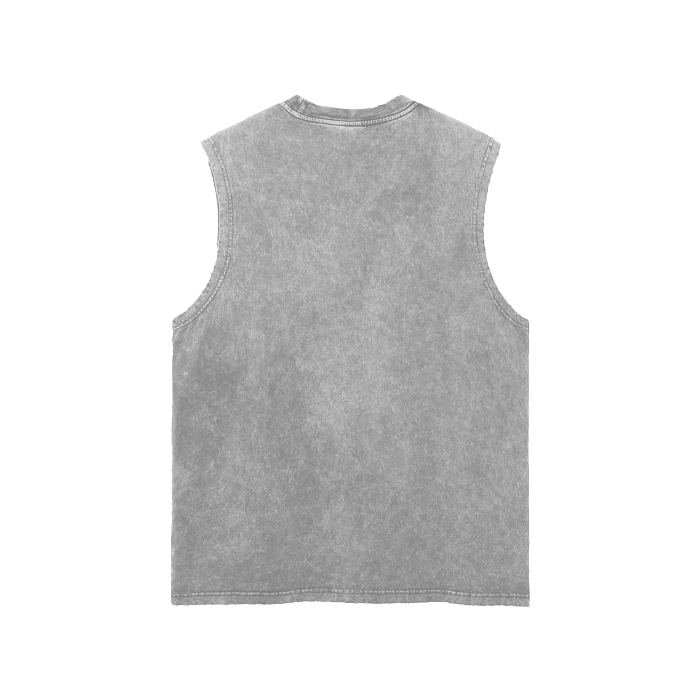 Snow Washed Frayed Hem Tank Top - FunTakers