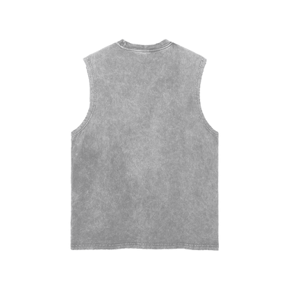 Snow Washed Frayed Hem Tank Top