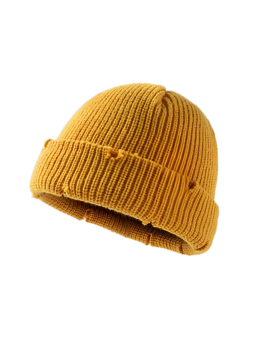 Distressed Cuffed Knit Beanie - FunTakers