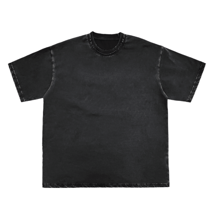 Double Neckline Scattered Edge Frayed Vintage Washed Tee - FunTakers