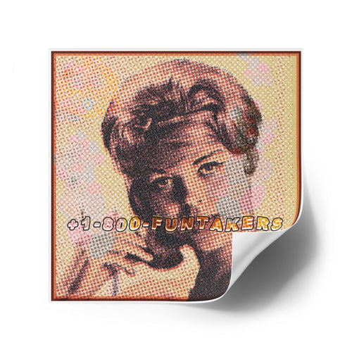 1-800-FUNTAKERS - Square Stickers - FunTakers