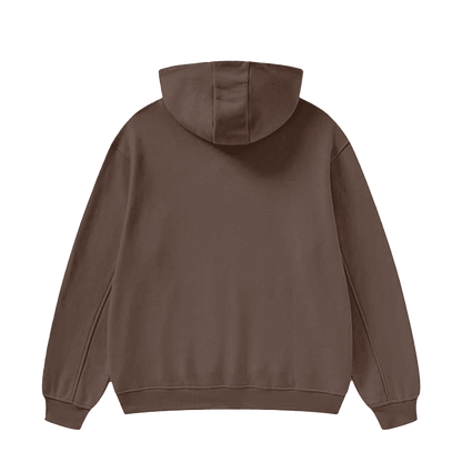 High Neck Insulated Solid Color Fleece Hoodie