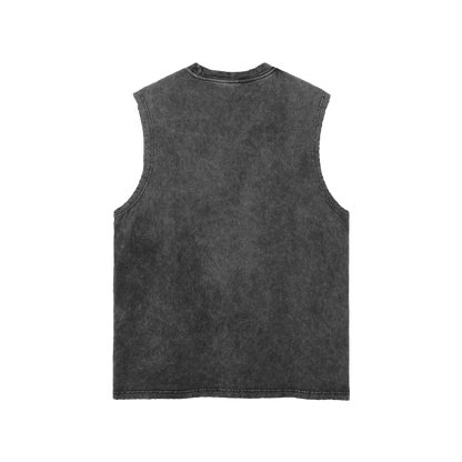 Snow Washed Frayed Hem Tank Top