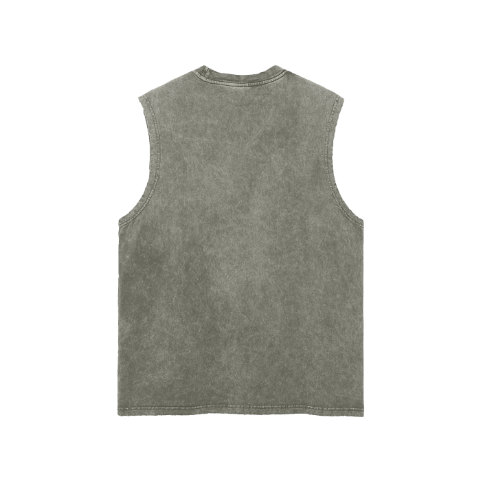 Snow Washed Frayed Hem Tank Top