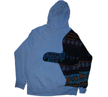 Baby Blue Chamion Hoodie With Coogi Arm