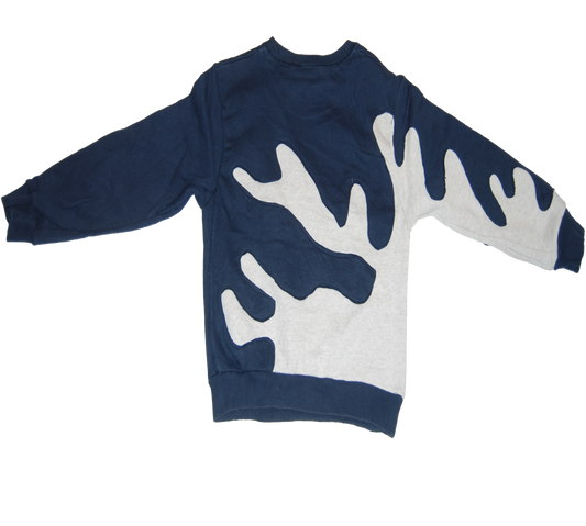 Blue Nike Sweater with White Splatter effect