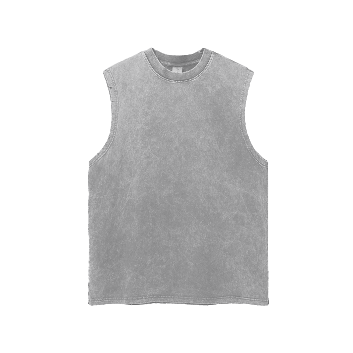 Snow Washed Frayed Hem Tank Top