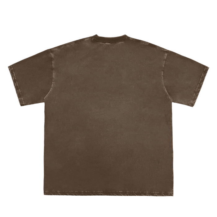 Double Neckline Scattered Edge Frayed Vintage Washed Tee - FunTakers