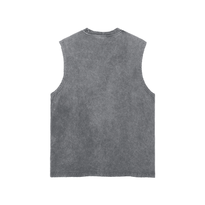 Snow Washed Frayed Hem Tank Top