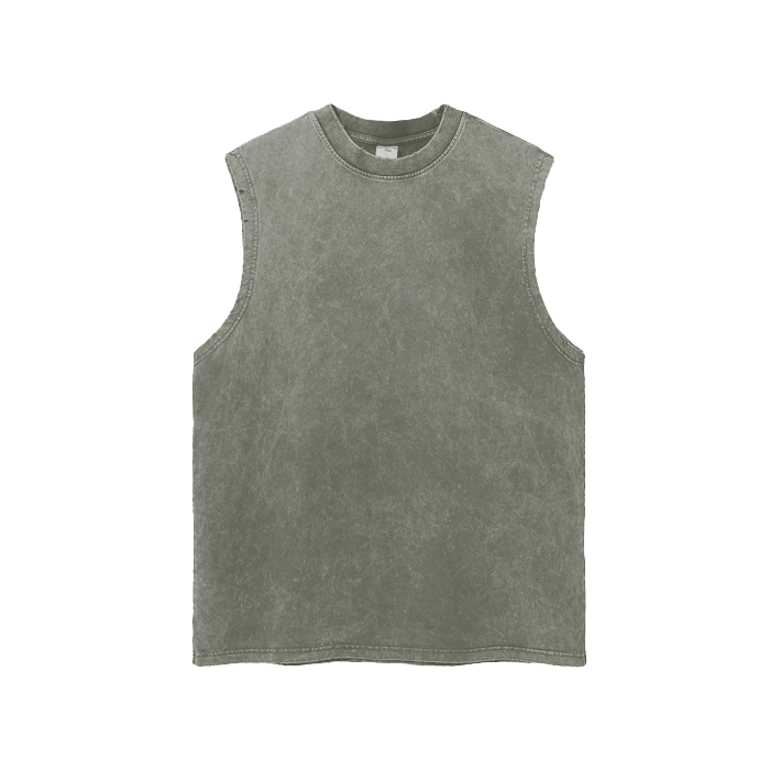 Snow Washed Frayed Hem Tank Top