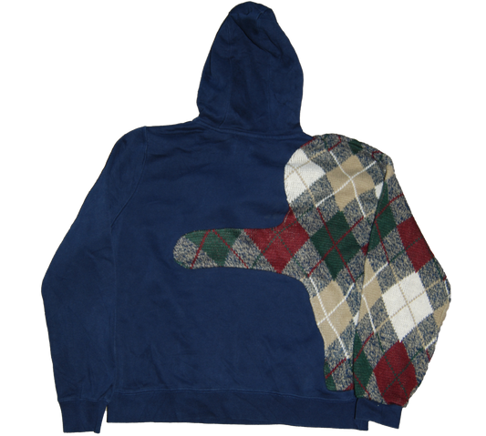 Blue football hoodie with colorful diamond coogi arm