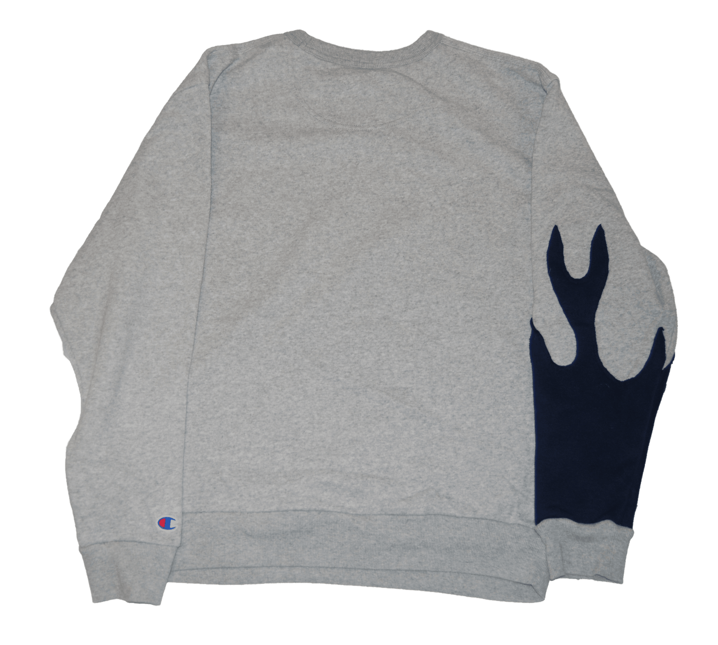 Gray Champion Sweater With Blue Flame effect