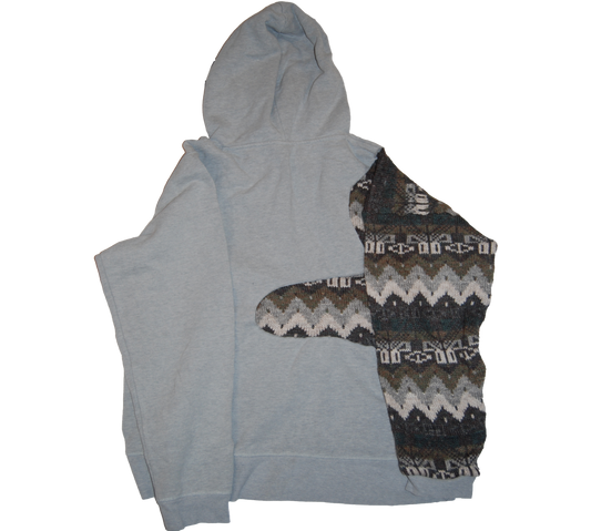 Gray Hoodie With ZigZag Coogi Arm