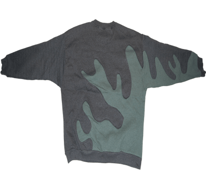 Dark Gray S-Star Sweater with Green Splatter effect