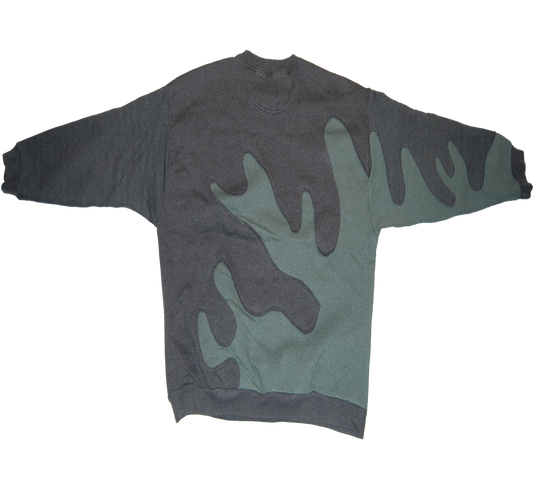 Dark Gray S-Star Sweater with Green Splatter effect