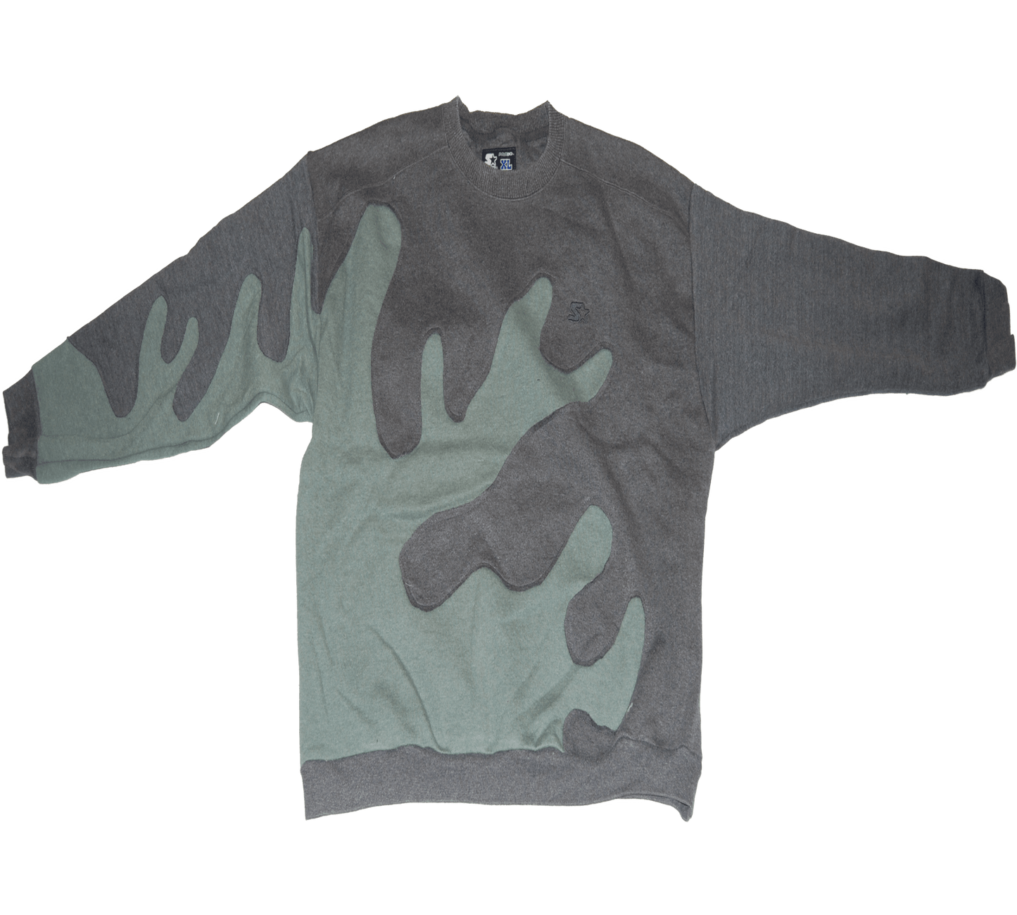 Dark Gray S-Star Sweater with Green Splatter effect