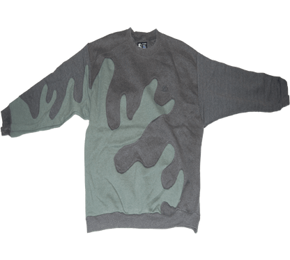 Dark Gray S-Star Sweater with Green Splatter effect