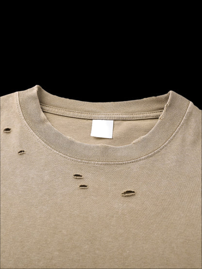Heavy Snow Wash Frayed Tee - FunTakers