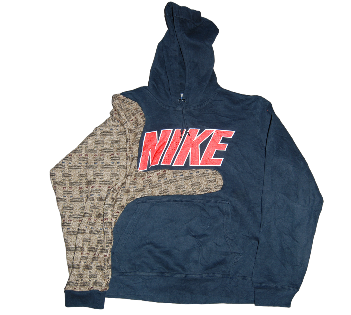 Black Nike Hoodie with red NIKE logo and woven coogi arm